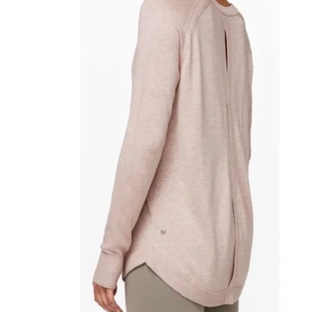 Lululemon Lead with Your‎ Heart Women’s Lightweight Sweater Heathered Pink Bliss